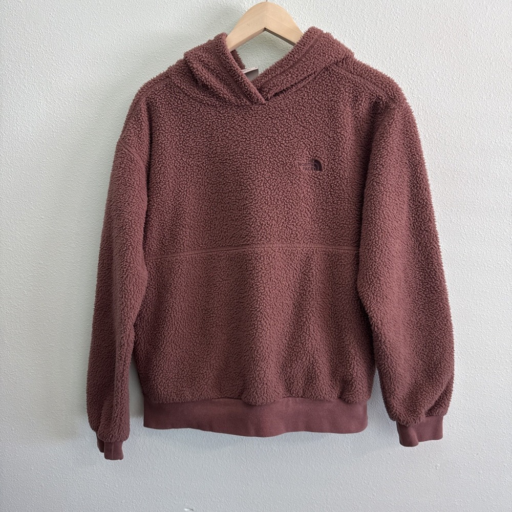 North Face Hoodie Womens Medium Fleece‎ Sherpa Hooded Cozy Pullover Sweatshirt